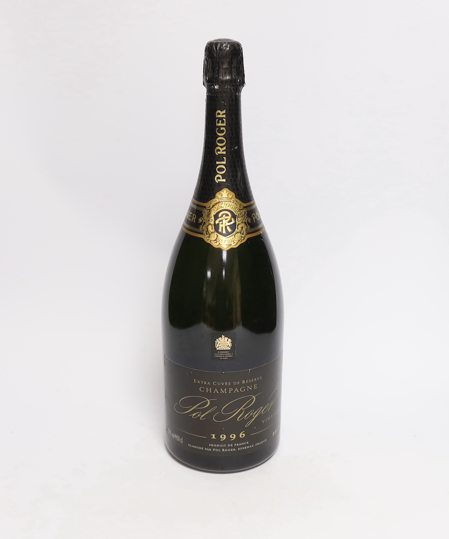 Magnum bottle of Pol Roger Champagne, Extra Cuvée de Reserve, 1996